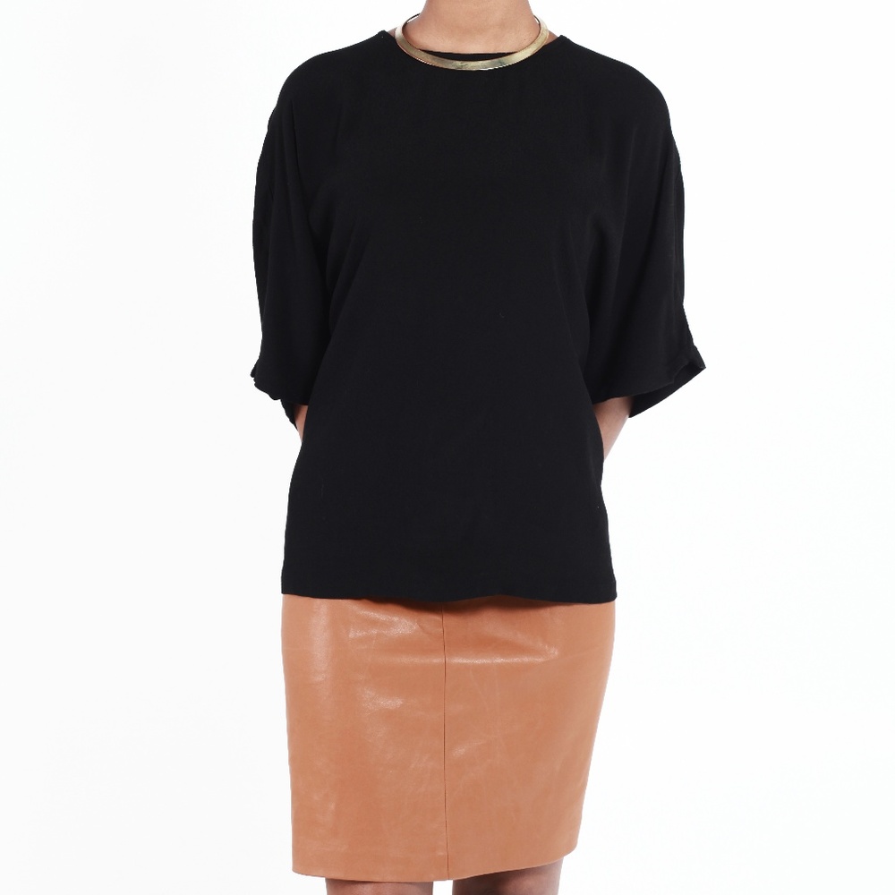 ✨2/$20✨ Trina Turk Brown Faux Leather Pencil Skirt